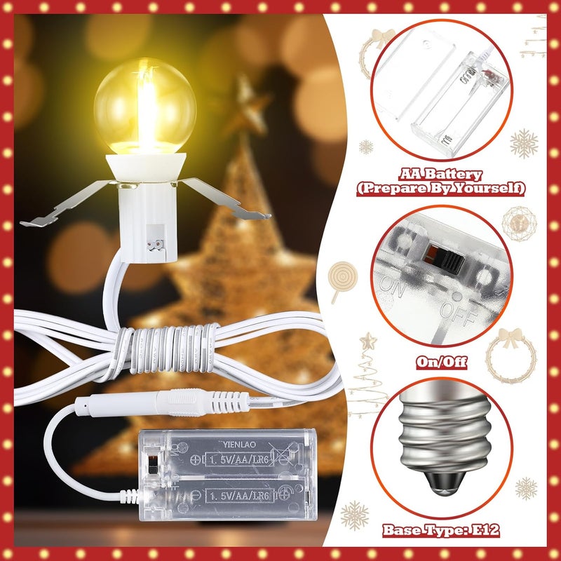 Meonum 4 Set Accessory Cords with LED Light Bulbs,Battery Power Anywhere Village Display Unit Lamp Replacement Compatible with Department 56 Villages Blow Mold Buildings - Image 4